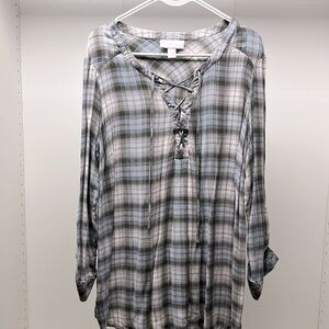 Plaid Motherhood Maternity Shirt